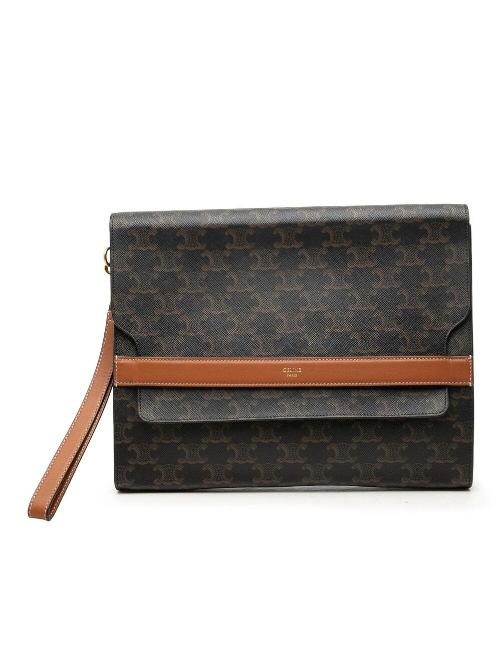 Celine Triomphe Coated Canvas Wristlet #366329C68B